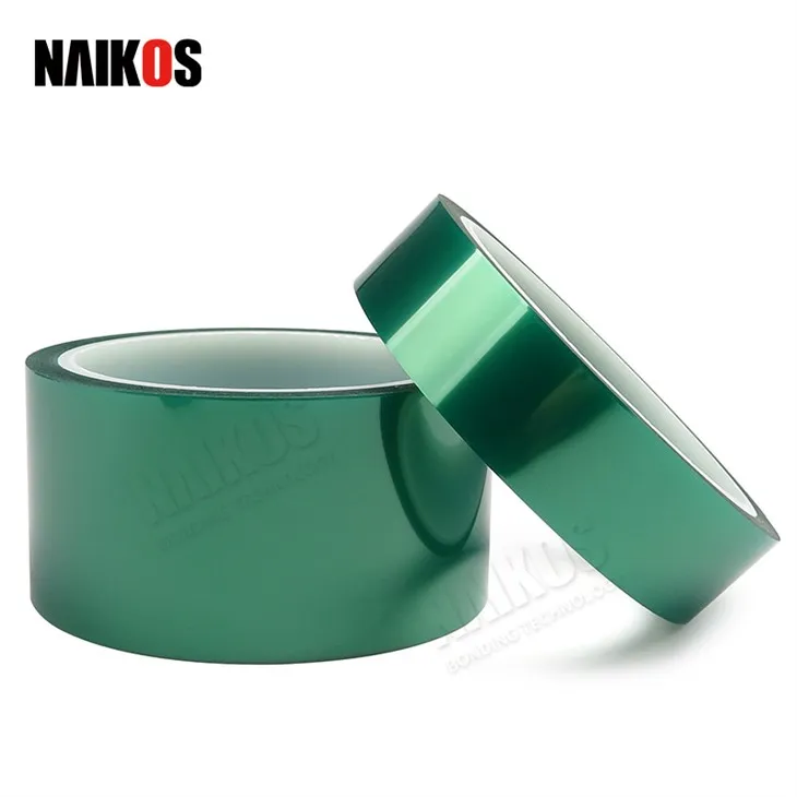 Cinta de polièster verd amb recobriment en pols d'alta temperatura